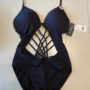 Black Women's One-piece swimsuit- medium